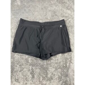 ZERO X POSUR Black Athletic Swim Shorts Womens Size XL Drawstring Pockets